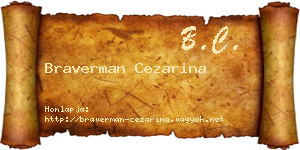 Braverman Cezarina névjegykártya